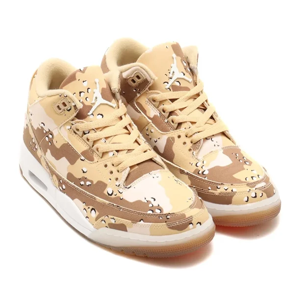 Ni - ke Ni - ke Air Jordan 3 Retro High Top Shoes Desert Camo Trainers Sneakers Size 8.5UK