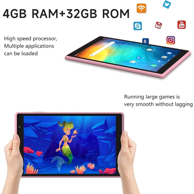 Android 12 8-inch Tablet, 4GB RAM, 32GB ROM, Quad-core, HD Screen