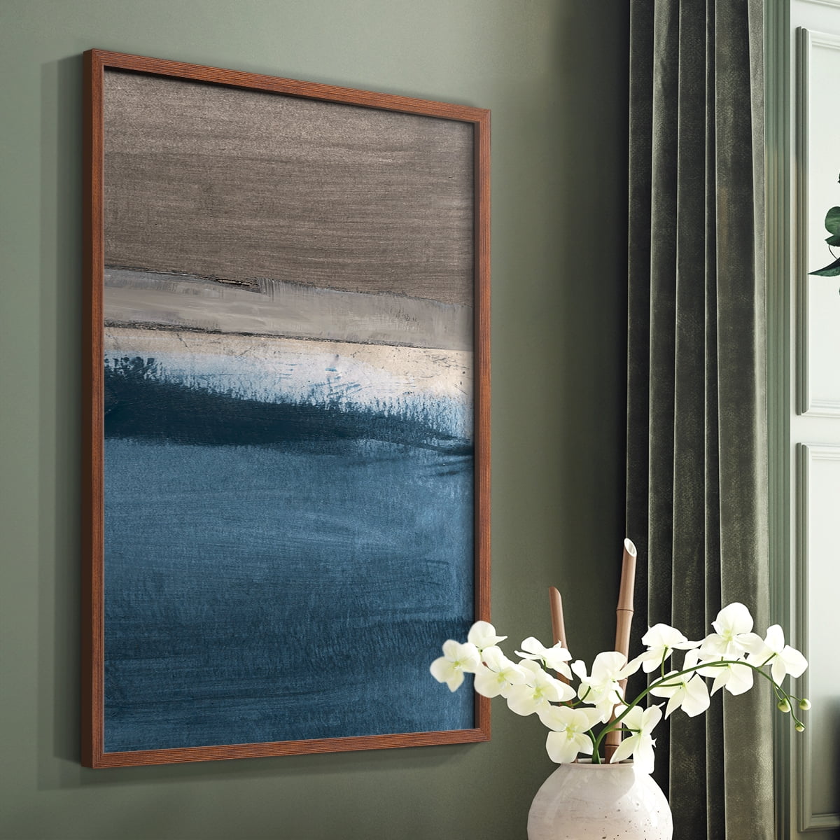 Midnight Sky II in Brown Solid Wood 11 x 14 Framed Print