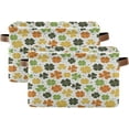 thumbnail image 2 of Coolnut St.patrick's Day Lucky Grass Large Square Storage Basket Bin with Handles 2PCS, Foldable Multi Functional Closet Storage Box Shelf Basket for Storing Toys, Books and Clothes Decor Gifts, 2 of 7
