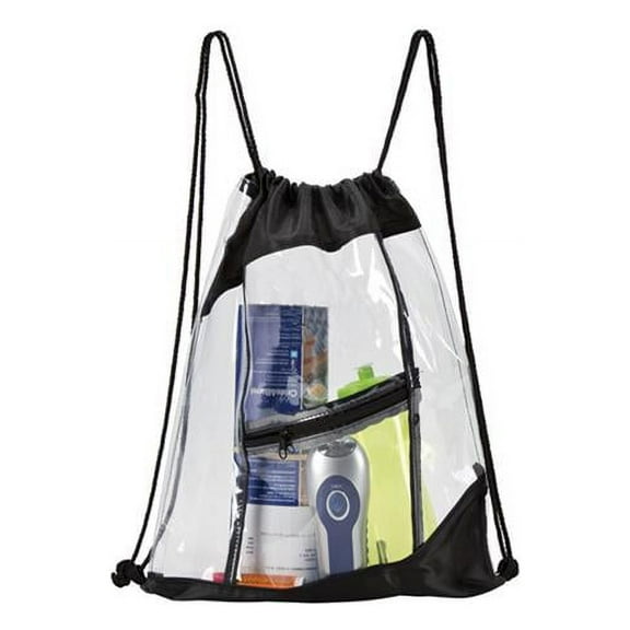 Buy Smart Depot G2434 Black The Clarity Clear Drawstring Bag - Black