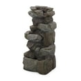 thumbnail image 5 of CoSoTower 4 Tier Fountain, Candler Outdoor Fountain, Stone Gray, No Assembly Required, 5 of 9