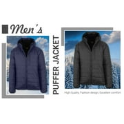 Mens Sherpa-Lined Hooded Puffer Jacket (Sizes, S to 2XL)