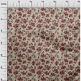 thumbnail image 3 of oneOone Georgette Viscose Maroon Fabric Floral Retro Sewing Material Print Fabric By The Yard 42 Inch Wide, 3 of 5