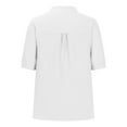 thumbnail image 3 of Linen Button Down Shirt Women Blouses for Women Casual Petite Short Sleeve Shirts for Women Graphic Tees Plus Size, 3 of 4