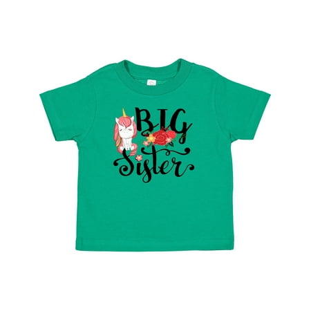 

Inktastic Floral Unicorn Big Sister Gift Toddler Toddler Girl T-Shirt