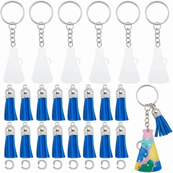 DIY 20 Sets Cheer Keychain Bulk Cheerleaders Keychains Megaphone Keychain Cheerleader Team Gifts Acrylic Cheer Keychains Acrylic Keychains for Crafts Graduation Gift Team Party Favors colorful