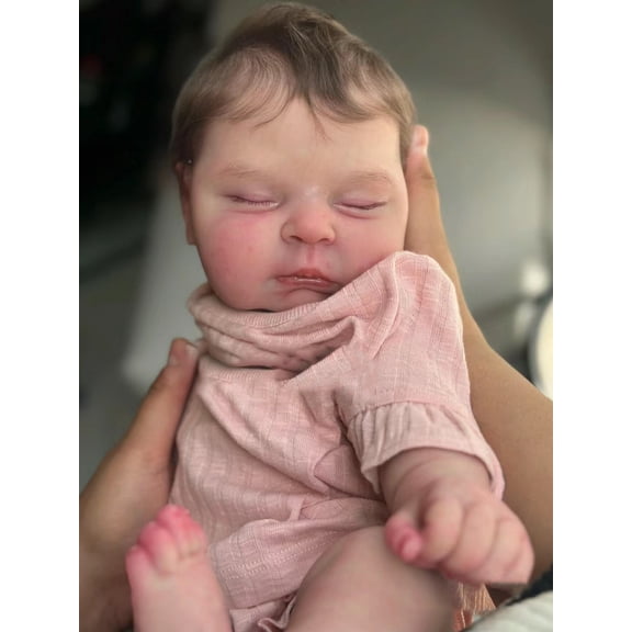 20 inch Lifelike Reborn Baby Dolls Girl Cloth Body Realistic Baby Doll Sleeping Real Life Baby Dolls with Accessories Gift Set for Kids Age 3