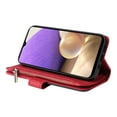 thumbnail image 5 of Zipper Wallet Case for Samsung Galaxy A32 5G Large Capacity Card Slots Holder Magnetic Clasp Cover, Luxury PU Leather Anti-Shock Flip Folio Case with Kickstand Wrist Strap Handbag Protective Case,Red, 5 of 8