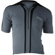 Men's Bicycle Jersey, Dark Grey/Black, Medium