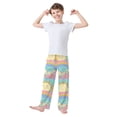 thumbnail image 2 of FORMRS Boys Pajama Pants with Pockets Size 13-14Y Kids Lounge Sleep Bottoms, Retro Blue Rainbow, 2 of 8