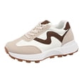 thumbnail image 5 of Rokment Womens Vintage Platform Fashion Sneakers Trendy Casual Color Block Suede Skate Shoes Comfortable Running Walking Tennis Non Slip Work Footwear Brown Size 6.5, 5 of 6