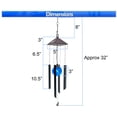 thumbnail image 4 of Solar Wind Chimes w/ Solar Color Changing Crackle Glass Globe LED Light - Butterfly Design & 4 Iron Tubes - Outdoor Hanging LED Solar Lights for Garden Décor, 4 of 8