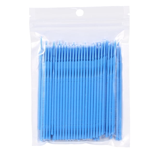 Cepillo de rímel desechable para extensiones de pestañas, microcepillo de limpieza para pestañas (azul), 100 unidades por bolsa