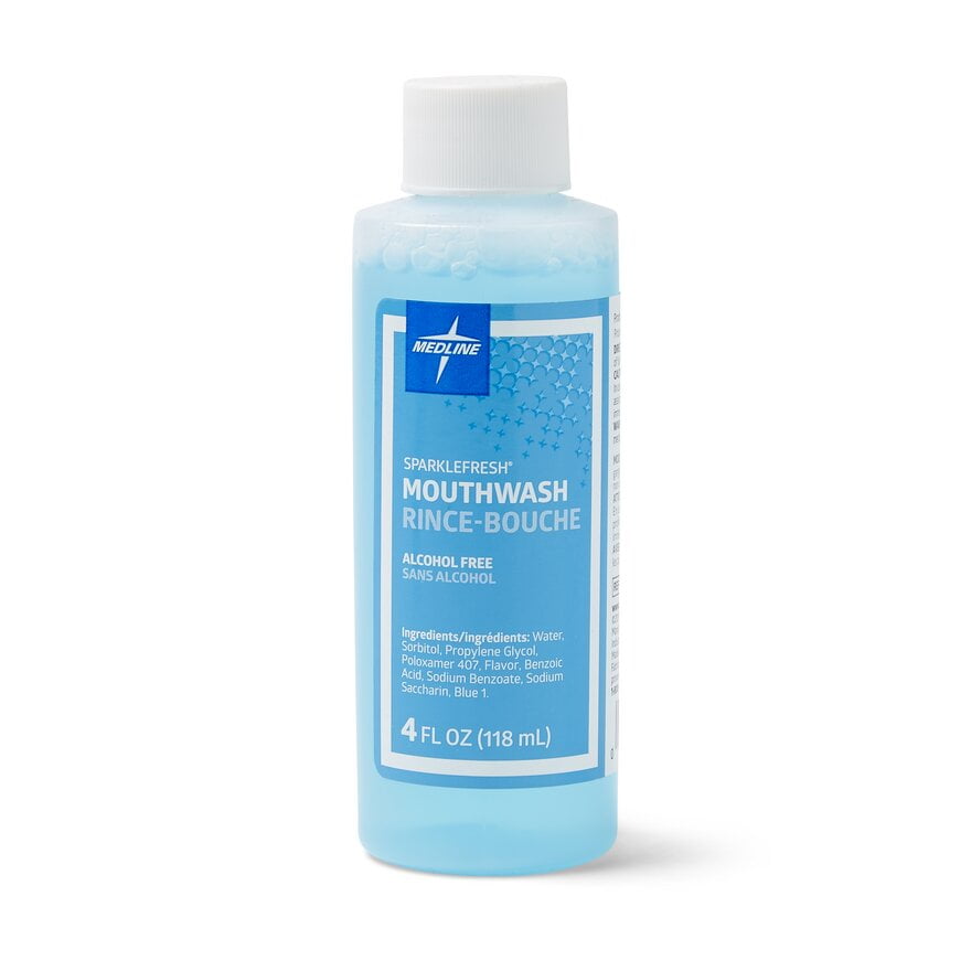 Medline SparkleFresh Alcohol-Free Mouthwash, Oral Rinse, 4oz