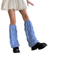 thumbnail image 1 of Liacowi Women Women Juniors Leg Warmers Knitted Crochet Harajuku Leg Cover Stockings Kawaii High Heels Boots Long Socks for Party Accessories, 1 of 5
