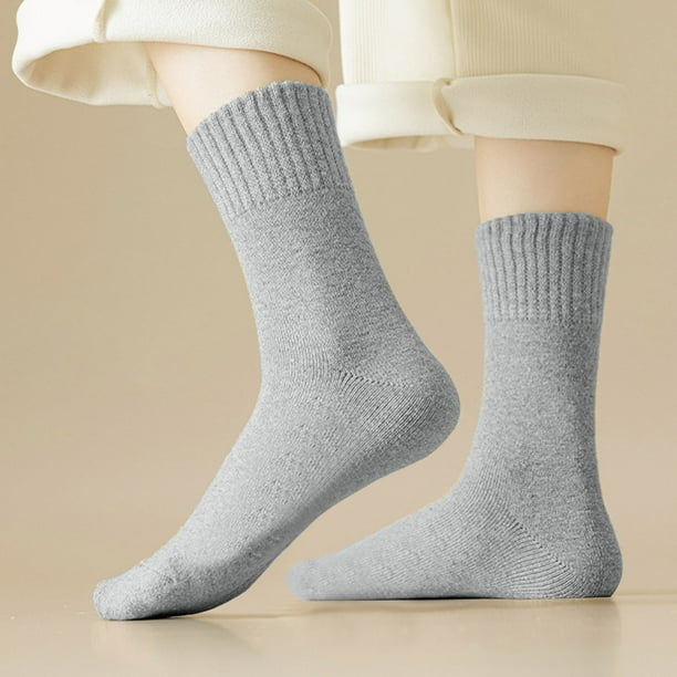 Calcetines de invierno para mujer, calcetines de tubo medio con forro polar para mayor calidez y protección contra el frío, calcetines de forro polar, calcetines de algodón para mujer