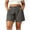 Dark Gray, variant on Noric Women's Plus Size Cotton Linen Shorts High Rise Elastic Back Waist Loose Fit Casual Beach Summer Shorts