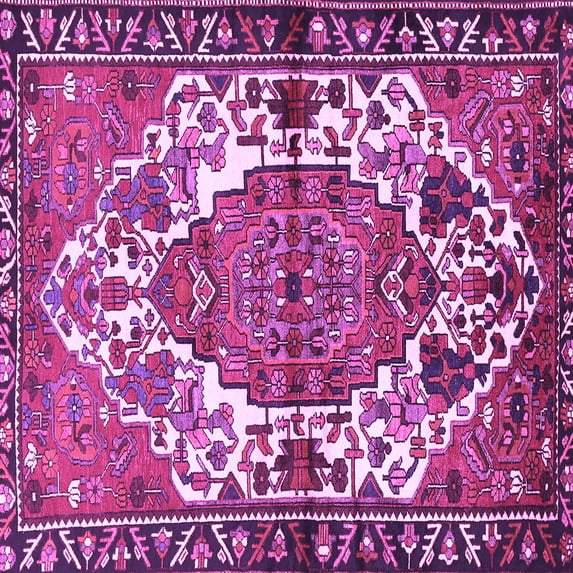 Ahgly Company Indoor Square Persian Purple Traditional Area Rugs, 5' Square