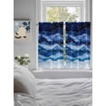 thumbnail image 4 of Tier Curtains 45 Inches Long, Navy Blue Ombre Window Treatment Curtain Drapes, Modern Moire Abstract Art Luxury Window Half Privacy Curtains for Bedroom Bathroom, 42"x45", 2 Panels, 4 of 7