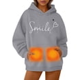 thumbnail image 4 of Wangmeiwg Women's Sweatshirts Women's Heated Pullover Hooded Sweatshirt for Winter - Unisex Warming Hoody with 5 Heating for Outdoor Comfort Grey XL, 4 of 5