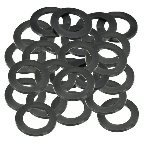 Uxcell M24 Rubber Flat Washer 24mm ID 35mm OD 3mm Thick Sealing Spacer Gasket Ring,Black, 24 Pack