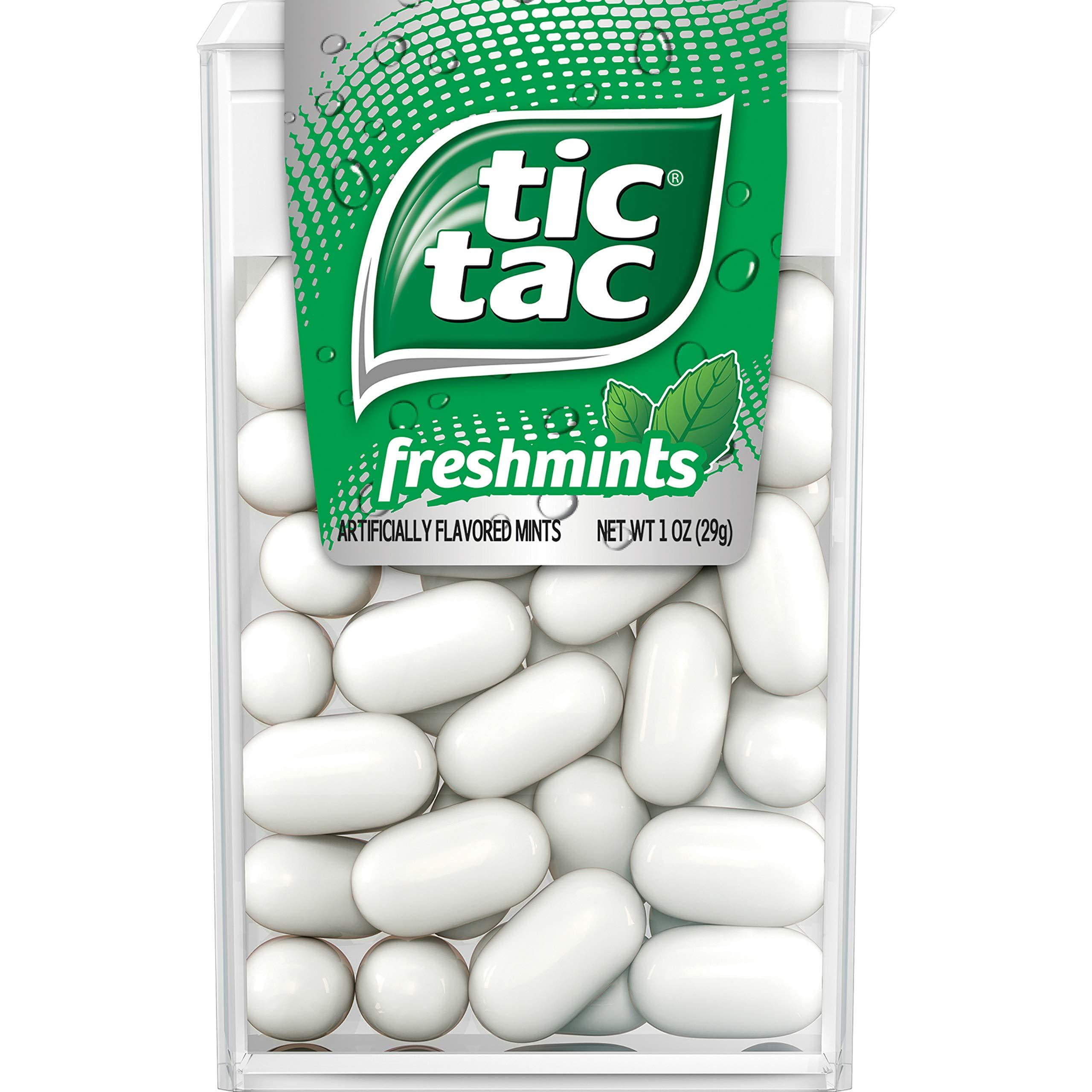 Tic Tac Freshmint Breath Mints, Bulk 12 Pack, On-The-Go Refreshment,  Stocking Stuffer, 1 Oz Each