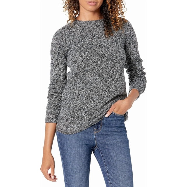 walmart Essentials Chandail à Col Rond à Manches Longues pour Femmes, Coupe Classique, Toucher Doux
