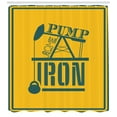 thumbnail image 3 of Ambesonne Fitness Shower Curtain, Pump Some Iron Vintage, 69"Wx75"L, Petrol Blue Marigold, 3 of 3
