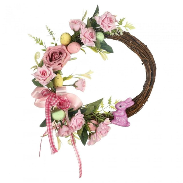 yuksok Easter Garland Spring Wreath Decoration for Farmhouse Home Decor Lightweight