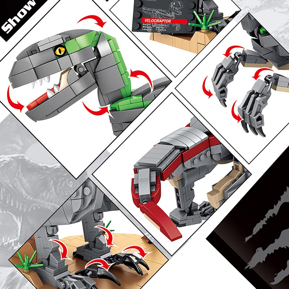 Vyytoz Velociraptors Building Set (1780 Pieces), Jurassic Dinosaur Building Blocks Toys, Home Décor Model Gifts for Kids and Adults