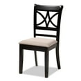 thumbnail image 2 of Baxton Studio Clarke Modern and Contemporary Sand Fabric Upholstered and Espresso Brown Finished Wood 4-Piece Dining Chair Set, 2 of 7