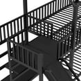 thumbnail image 4 of Twin Size Bunk Bed Frame with Storage Stairs and Slide, Metal House Shape Bunk Bed wirh Safety Guard Rails for Bedroom, Apartment, Guest Room, Easy Assembly, Mattress Not Included, Black, 4 of 9