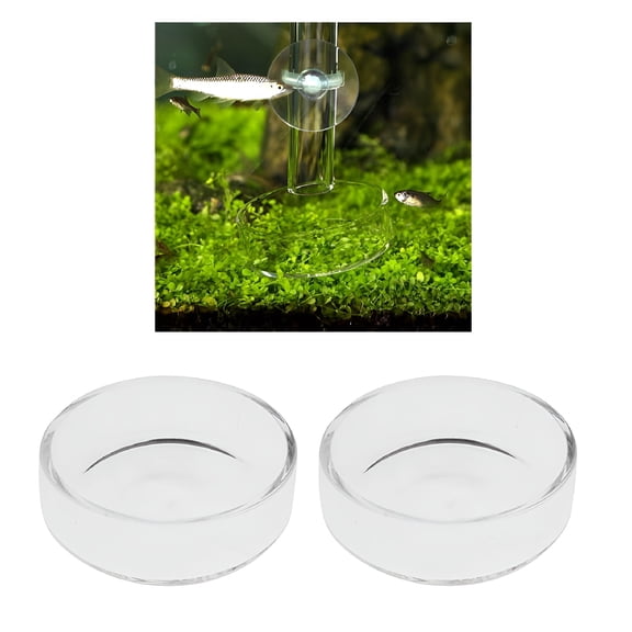 ACDANC 2 Glass Feeding Dish - Never Run Out of Food Heavy-Duty,Transparent Basin - for Food