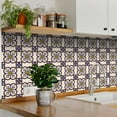 thumbnail image 2 of Mi Alma Flower Blue Beige Gold Tile Stickers - Removable Vinyl 4x4, 24 pcs, 2 of 10