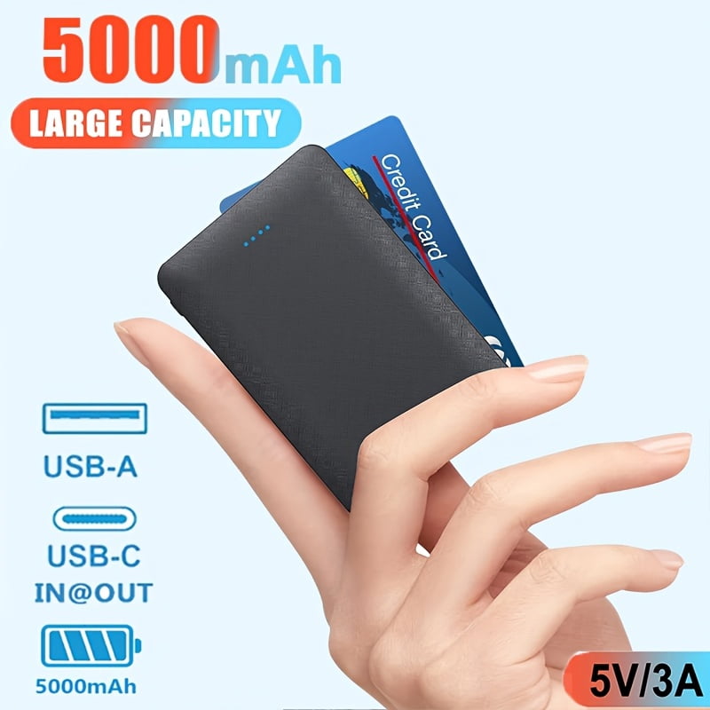 5000/20000mAh Power Bank Portable Charge DC5V 3A Output USB Output Type C Output Portable Charger Phone External Battery Pack for Heating Vest Jacket Scarf Gloves Electric Heating Equipment(1pc/2pcs)