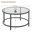 thumbnail image 6 of Yaheetech 27.5" Modern Glass Top Round Coffee Table for Living Room, Apartment, Black, 6 of 7