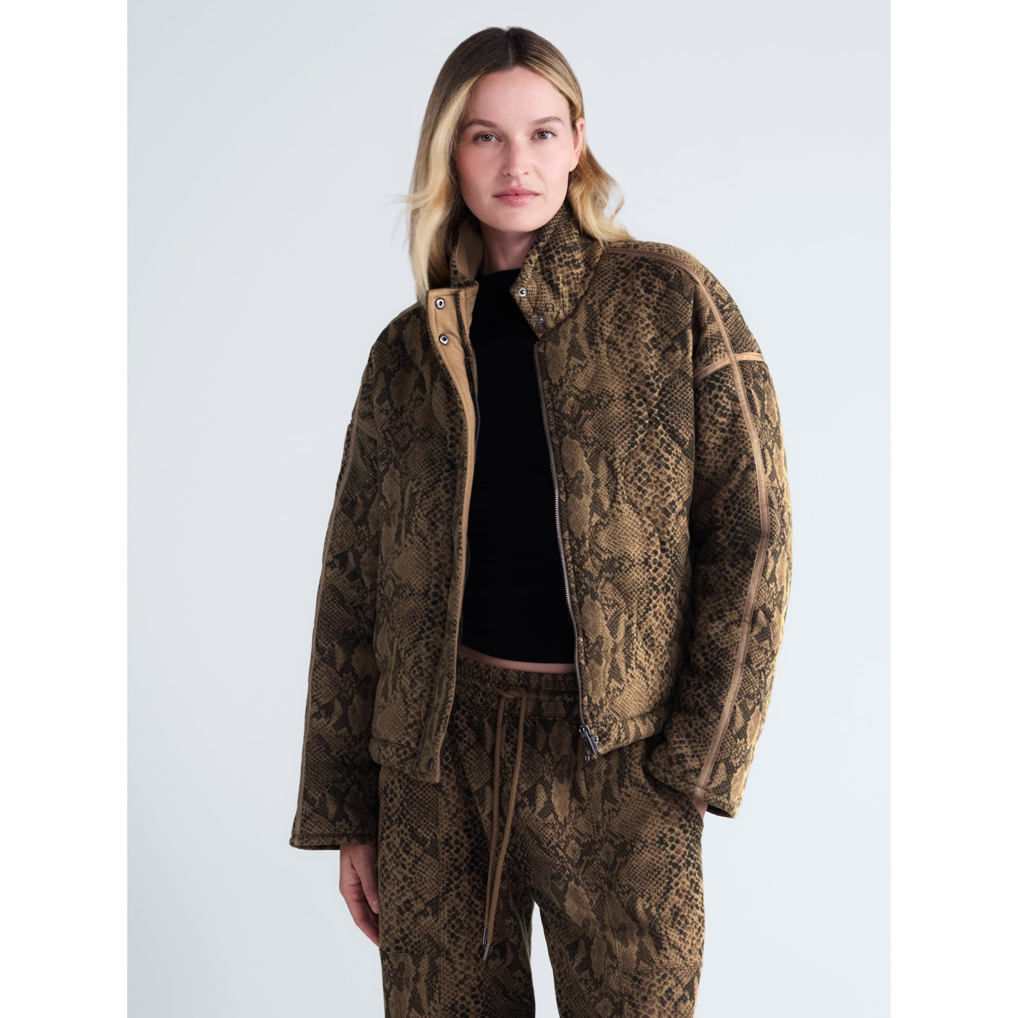 Scoop Women's and Women's Plus Scubaknit Quilted Jacket, Sizes XS-4X