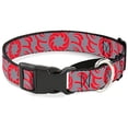 thumbnail image 1 of buckle-down floral pinwheel close-up gray red martingale dog collar, 1 of 1