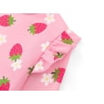 thumbnail image 4 of Cooltree Crewneck Sweatshirt for Girls - Pink Strawberry Long Sleeve Pullover Ruffle Trim Tops Size 4T, 4 of 7