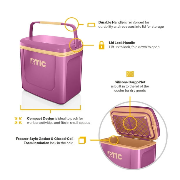 RTIC 8 QT Hard-Sided Personal Cooler, Fits 12 Cans, Road Trip