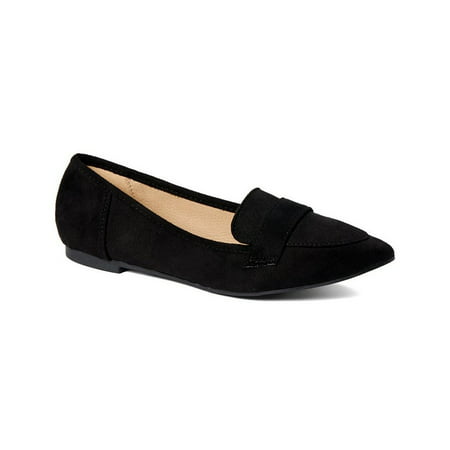 Gal Adult Black Pointed Toe Easy Slip-On Stylish Casual