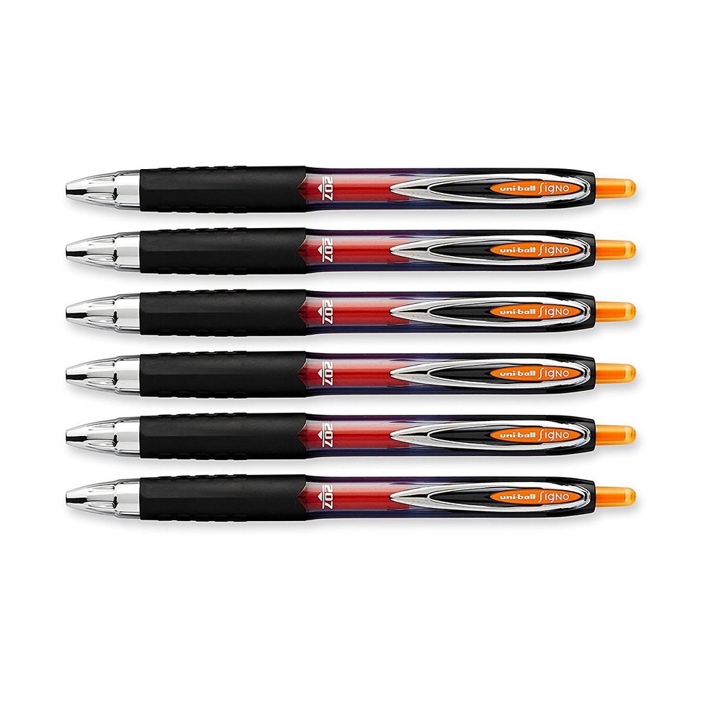 Uni-Ball Signo 207 Gelschreiber – 6er Pack, Medium Point, Lila, Wasserfeste Tinte