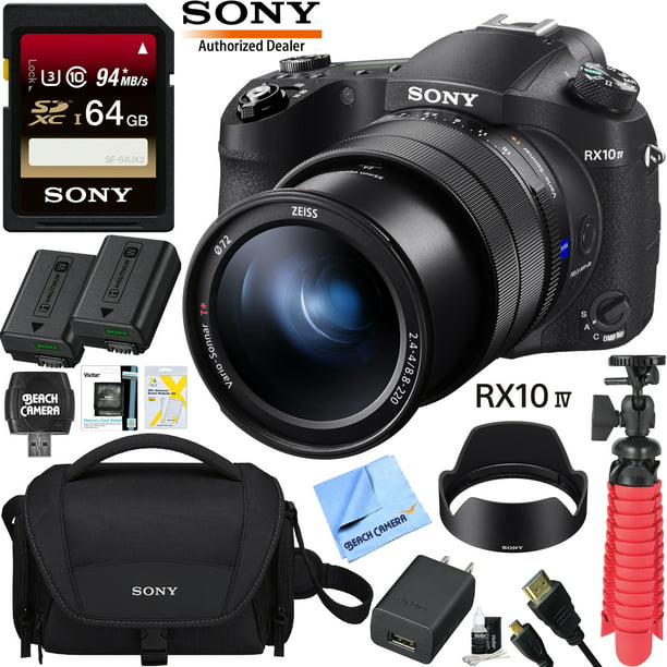 teksten Justitie verwennen Sony Cyber-Shot RX10M IV Mirrorless 20.1 MP 4K Video Camera DSC-RX10M4 and  ZEISS 24-600mm F.2.4-F4 Ultra Telephoto Zoom Lens Bundle with 64GB SDXC  Card Case Spare Battery and More - Walmart.com