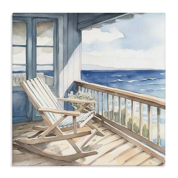 Stupell Industries Rustic Lodge Seaside Porch View Canvas Art, 30 x 30, by LSR Design Studio