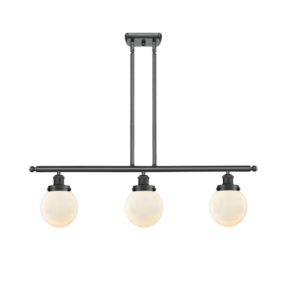 916-3I-BK-G201-6-LED-Innovations Lighting-Beacon-10.5W 3 LED Island in Modern Contempo Style-36 Inches Wide by 10 Inches High   Matte Black Finish