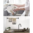 thumbnail image 5 of Farmhouse Chef Gnomes Kitchen Dish Towels for Drying Dishes Set of 2, Vintage Black White Plaid Waffle Weave Microfiber Hand Tea Bathroom Towels Quick Dry & Absorbent Towel 12x12, 5 of 7