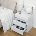 thumbnail image 6 of Hommpa High Gloss RGB LED Nightstand 2 Drawers Bedside Table Bedroom Cabinet White, 6 of 10