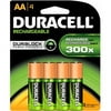 Duracell Rechargeable AA Batteries, Recharge Double A Battery 300x, 4 Pack