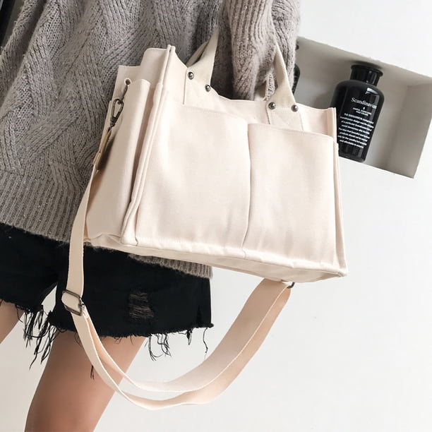 Bolso De Hombro Bolso de viaje de lona de compras de moda Correa ajustable de gran capacidad para el trabajo